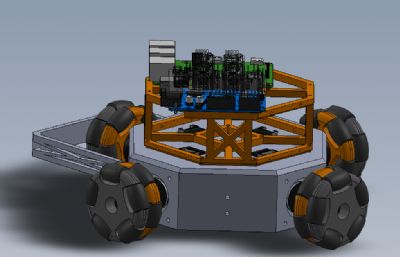 全向轮比赛机器人小车solidworks模型