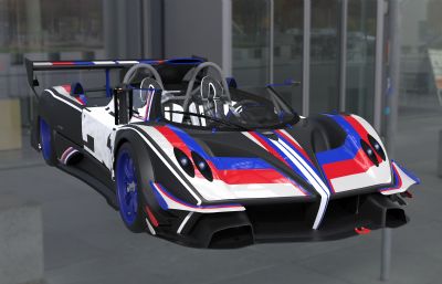 帕加尼 Zonda R Barchetta赛车3dmax模型