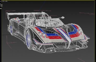 帕加尼 Zonda R Barchetta赛车3dmax模型