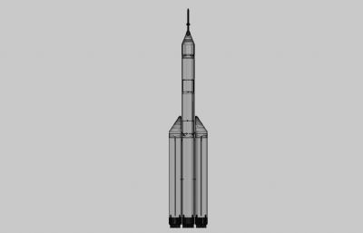 搭载梦舟载人飞船的长征十号火箭Blender、FBX模型