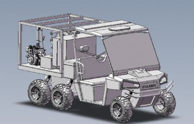 ATV六轮消防沙滩车solidworks模型