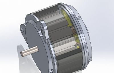 12V 30A直流电机solidworks模型