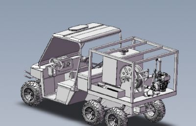 ATV六轮消防沙滩车solidworks模型