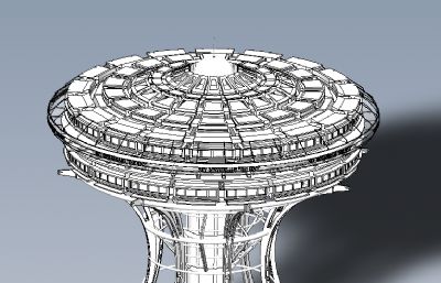 空中飞碟餐厅造型solidworks模型