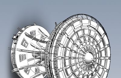 空中飞碟餐厅造型solidworks模型