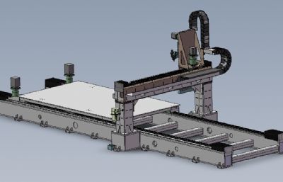 龙门式三维激光切割机solidworks模型