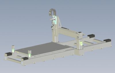 龙门式三维激光切割机solidworks模型