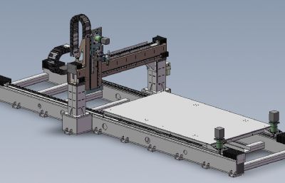 龙门式三维激光切割机solidworks模型