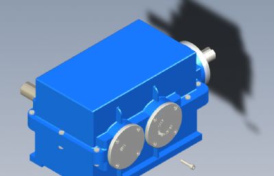 锥齿轮二级齿轮箱solidworks模型