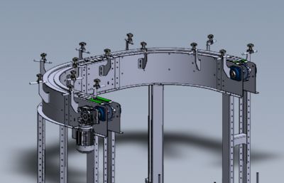 塑料链式输送机solidworks模型