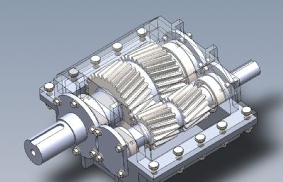 斜齿轮箱solidworks模型