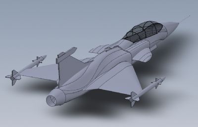 F16战隼战斗机,歼击机solidworks模型