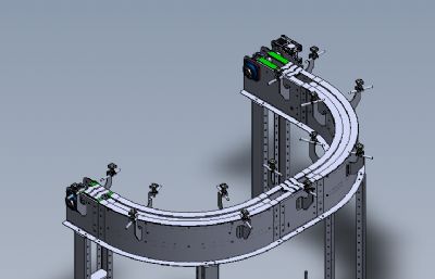 塑料链式输送机solidworks模型