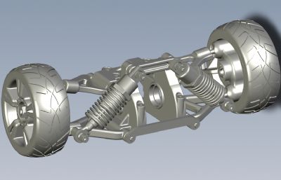 汽车悬架系统,汽车悬挂结构step模型