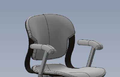 可升降扶手椅,办公椅solidworks模型