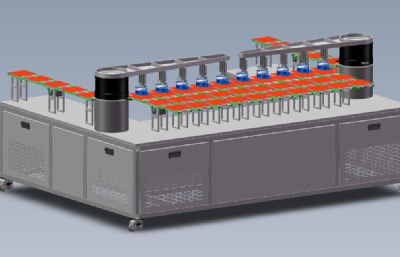 链式清洗上料机solidworks模型