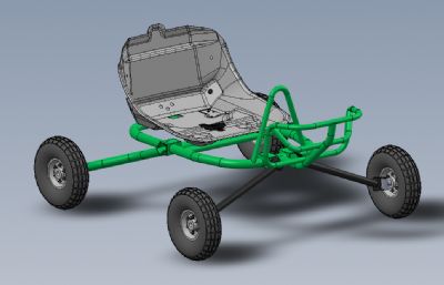 轻型电动四轮玩具小车solidworks模型