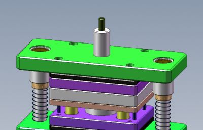 落料冲孔复合模具solidworks模型