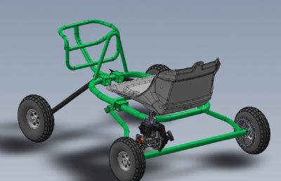 轻型电动四轮玩具小车solidworks模型