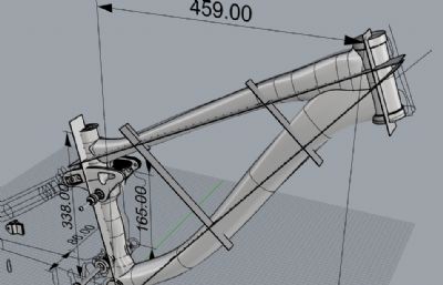 自行车主体架子rhino模型