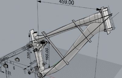 自行车主体架子rhino模型