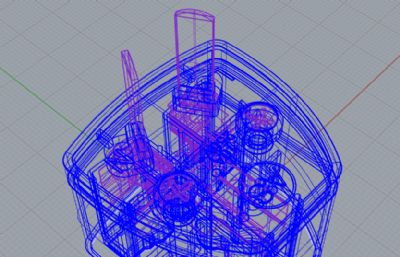 家用双孔二脚插头rhino模型