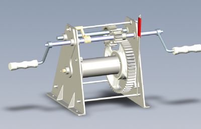 手动绞盘stp模型