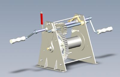 手动绞盘stp模型