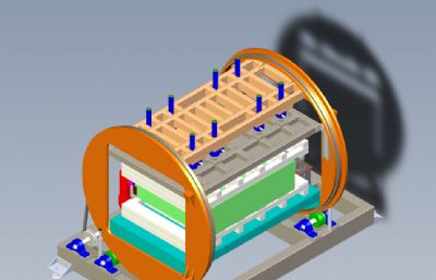 鼠笼转盘翻转机solidworks模型