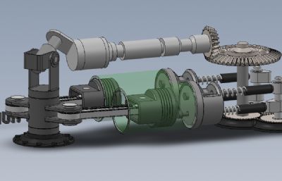 双缸传动机构solidworks模型