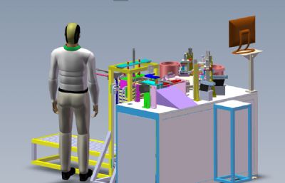 全自动开关按钮装配机solidworks模型