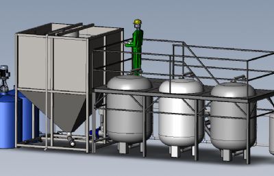 水处理软水器solidworks模型