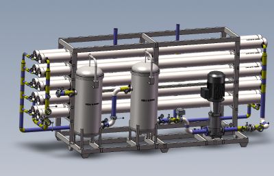 水净化,水处理设备solidworks模型