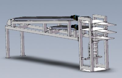 三层倾斜传送带solidworks模型