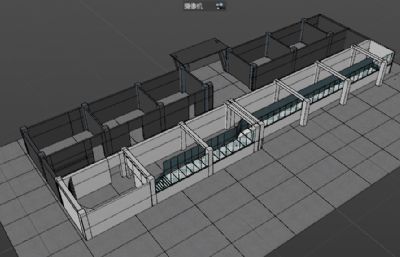 车间参观通道设计C4D模型