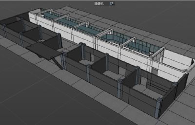 车间参观通道设计C4D模型