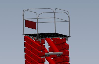 四轮移动式液压升降台solidworks模型