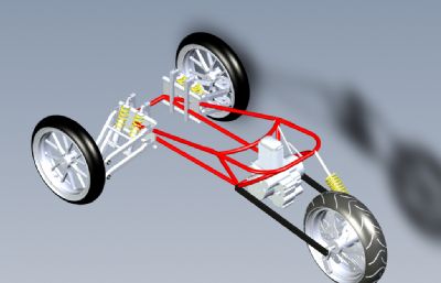 机动三轮车底盘框架igs模型