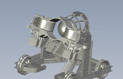 四轮比赛机器人,发球机器人solidworks模型