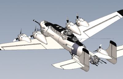 六引擎轰炸机solidworks模型