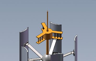 垂直式风力发电机solidworks模型