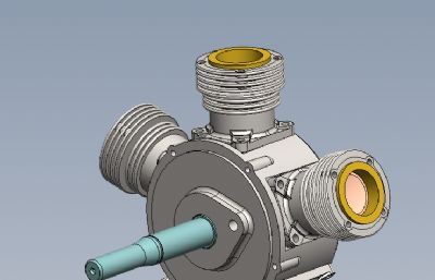 星形五缸飞机引擎solidworks模型