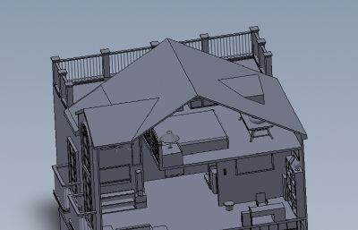 小别墅,三层小楼solidworks模型