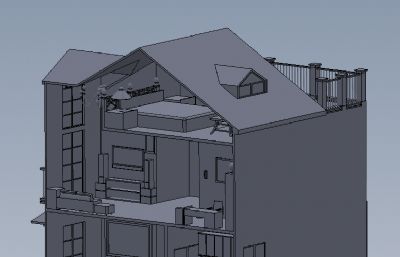 小别墅,三层小楼solidworks模型