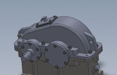 一级直齿圆柱齿轮减速器solidworks模型