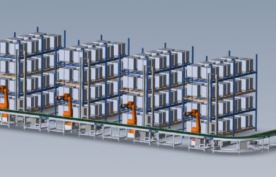 自动化立体仓库solidworks模型