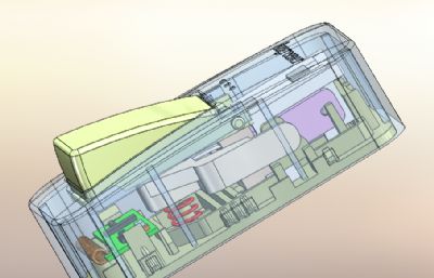 自发电门铃遥控器,无线发射器solidworks模型