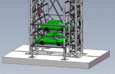 多层垂直升降立体车库solidworks模型