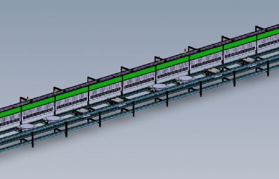 车位锁倍速链组装流水线solidworks模型