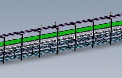 车位锁倍速链组装流水线solidworks模型